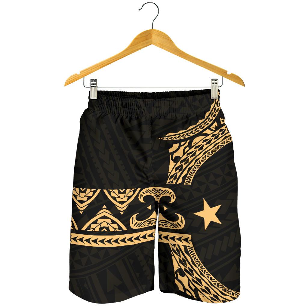 Federated States Of Micronesia Polynesian All Over Print Men's Short - Gold Version Gold - Black - Polynesian Pride