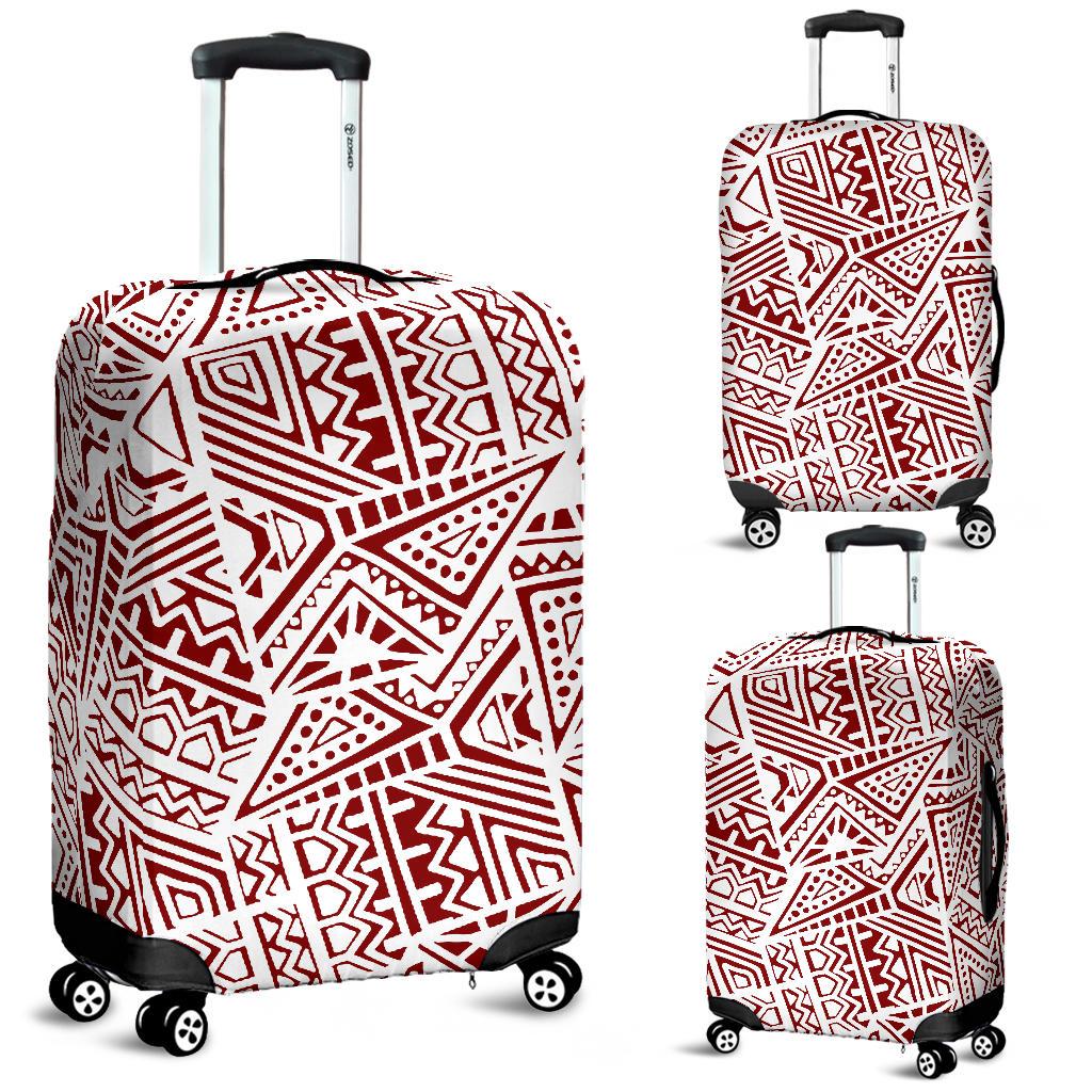 Polynesian Luggage Cover 28 White-Red - Polynesian Pride