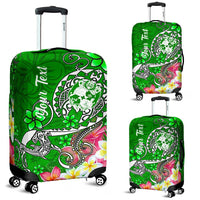 Tonga Custom Personalised Luggage Covers - Turtle Plumeria (Green) - Polynesian Pride