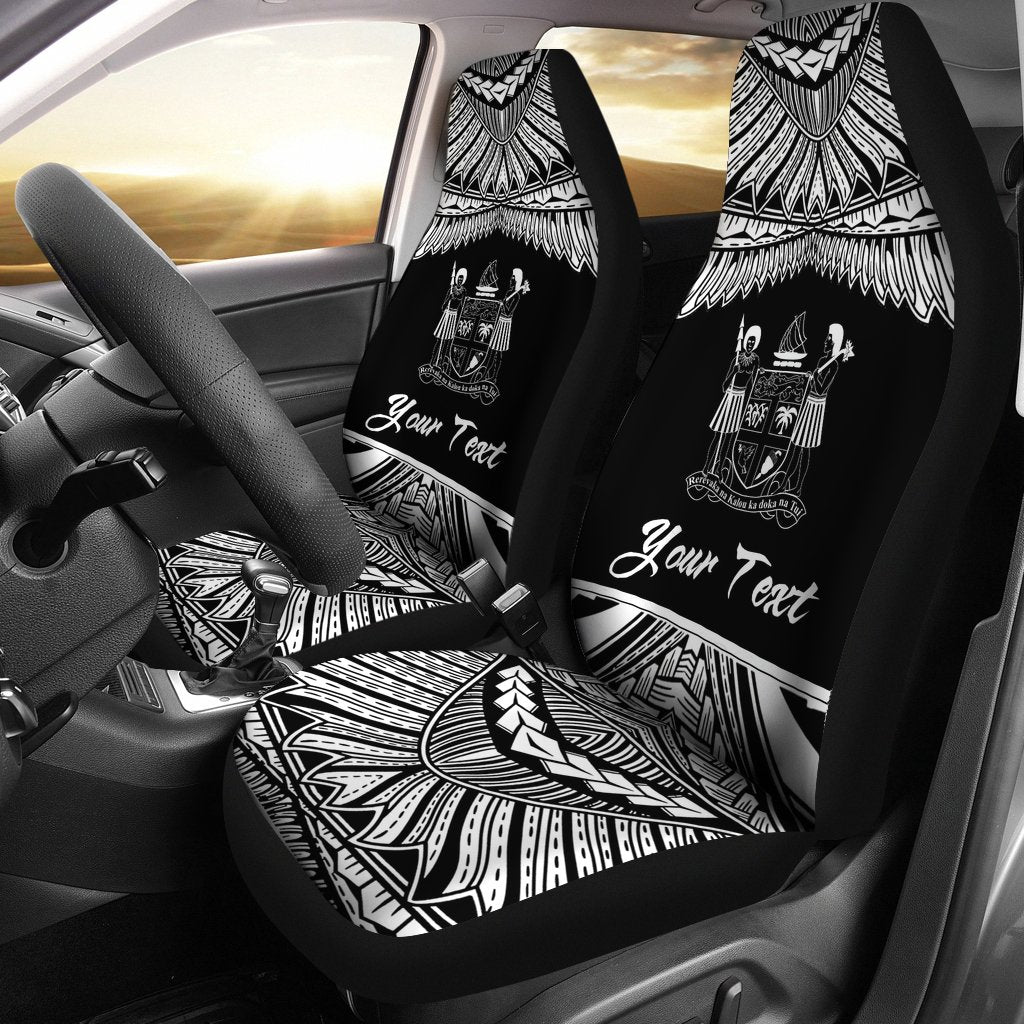 Fiji Polynesian Custom Personalised Car Seat Covers - Pride White Version Universal Fit White - Polynesian Pride