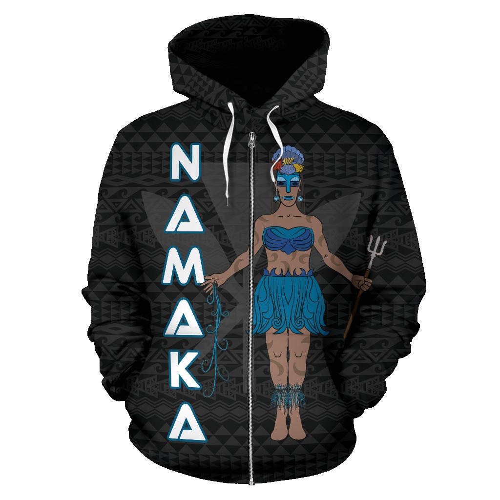 Polynesian Hawaii Zip up Hoodie Namaka Hawaiian God of the Myths and Legends - Polynesian Pride