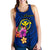 Hawaii Polynesian Women's Racerback Tank - Floral With Seal Blue - Polynesian Pride