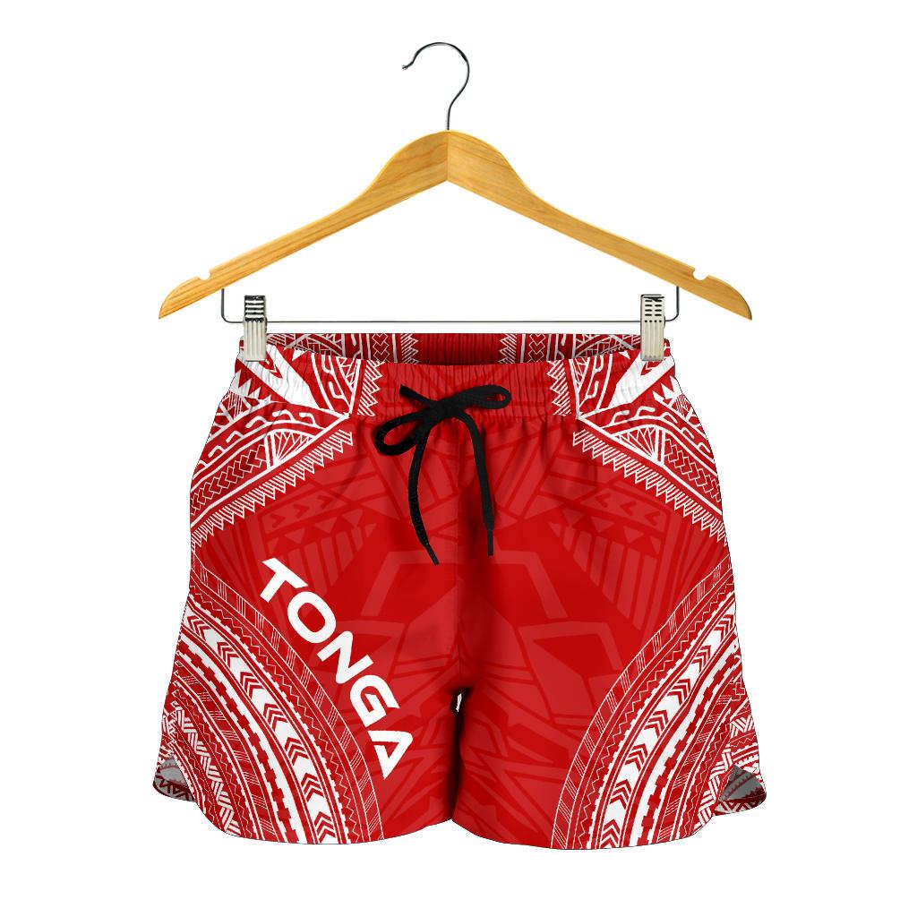 Tonga Women's Shorts - Polynesian Chief Flag Version Women White - Polynesian Pride