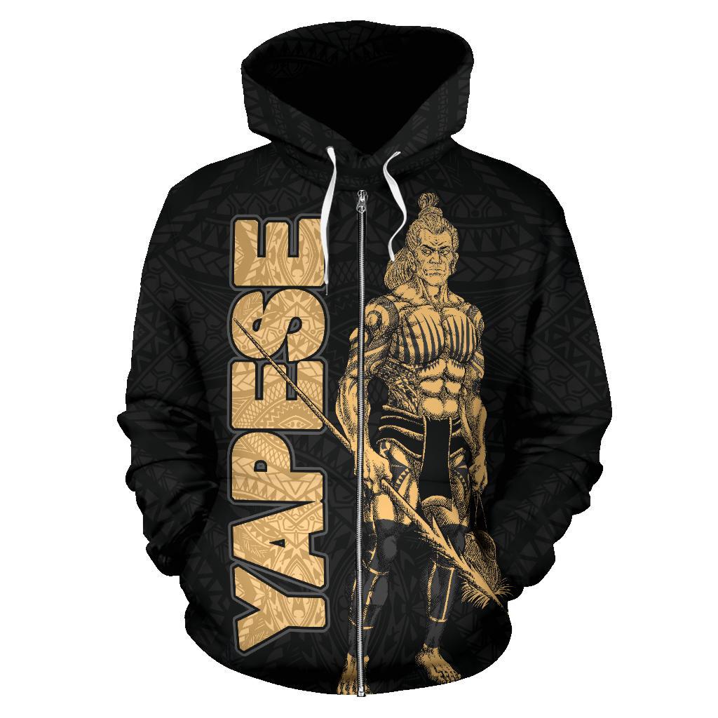 Yap Zip up Hoodie Micronesia Yapese Warrior Gold - Polynesian Pride