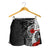 Tahiti Polynesian Custom Personalised Women's Shorts - Coat Of Arm With Hibiscus White - Polynesian Pride