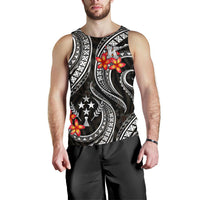 Kosrae Micronesian Men Tank Top - Black Plumeria - Polynesian Pride