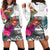 American Samoa Women's Hoodie Dress Hibiscus Polynesian pattern White White - Polynesian Pride