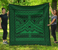 Hawaii Polynesian Mauna Kea Premium Quilt Green Green - Polynesian Pride
