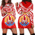 Tahiti Rugby Women Hoodie Dress Polynesian Coat Of Arms and Flag Red - Polynesian Pride