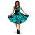 Polynesian Midi Dress - Black Turtle Cyan Women Cyan - Polynesian Pride