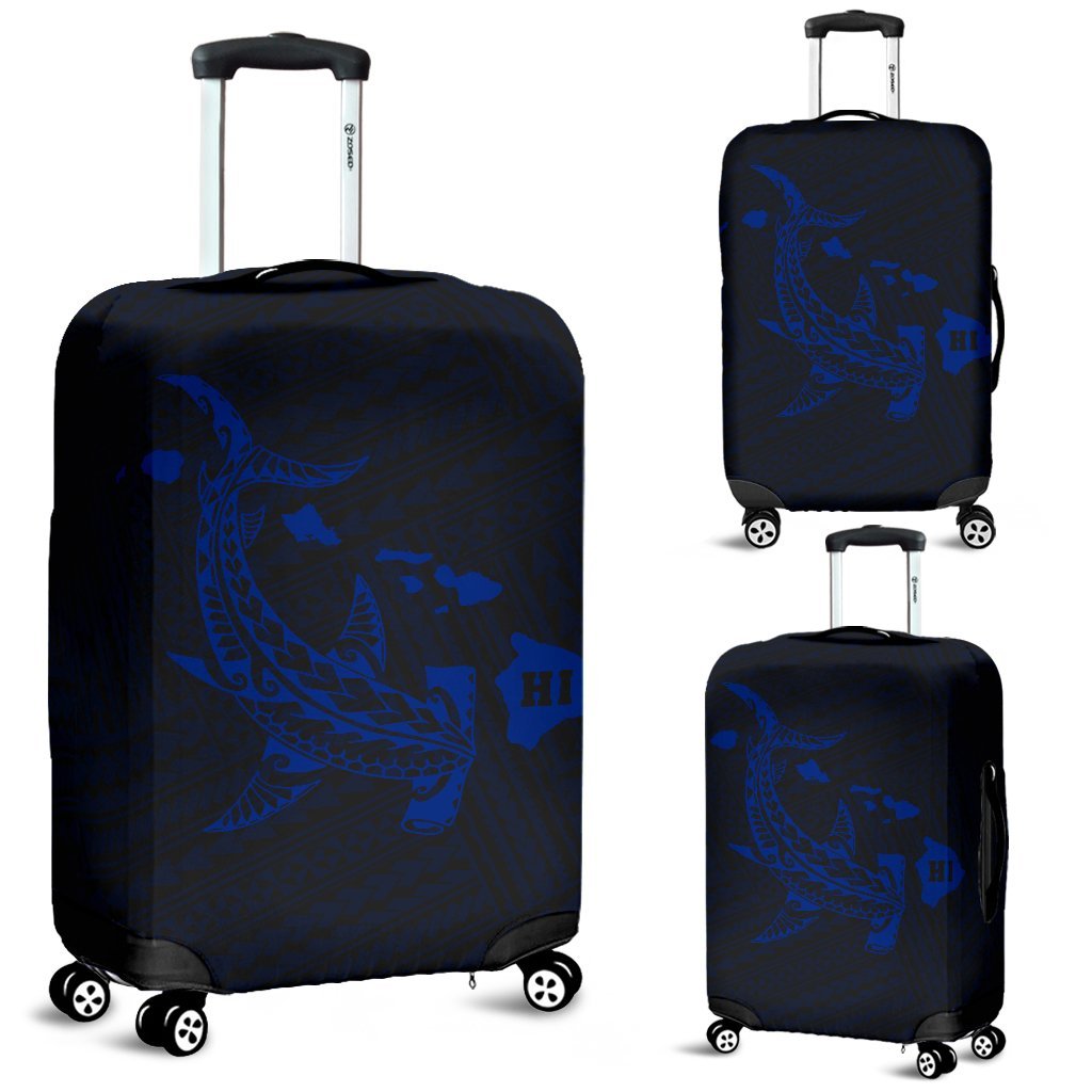 Hawaii Shark Blue Polynesian Luggage Covers Blue - Polynesian Pride