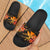 Hawaii Slide Sandals - Gold Plumeria Black - Polynesian Pride