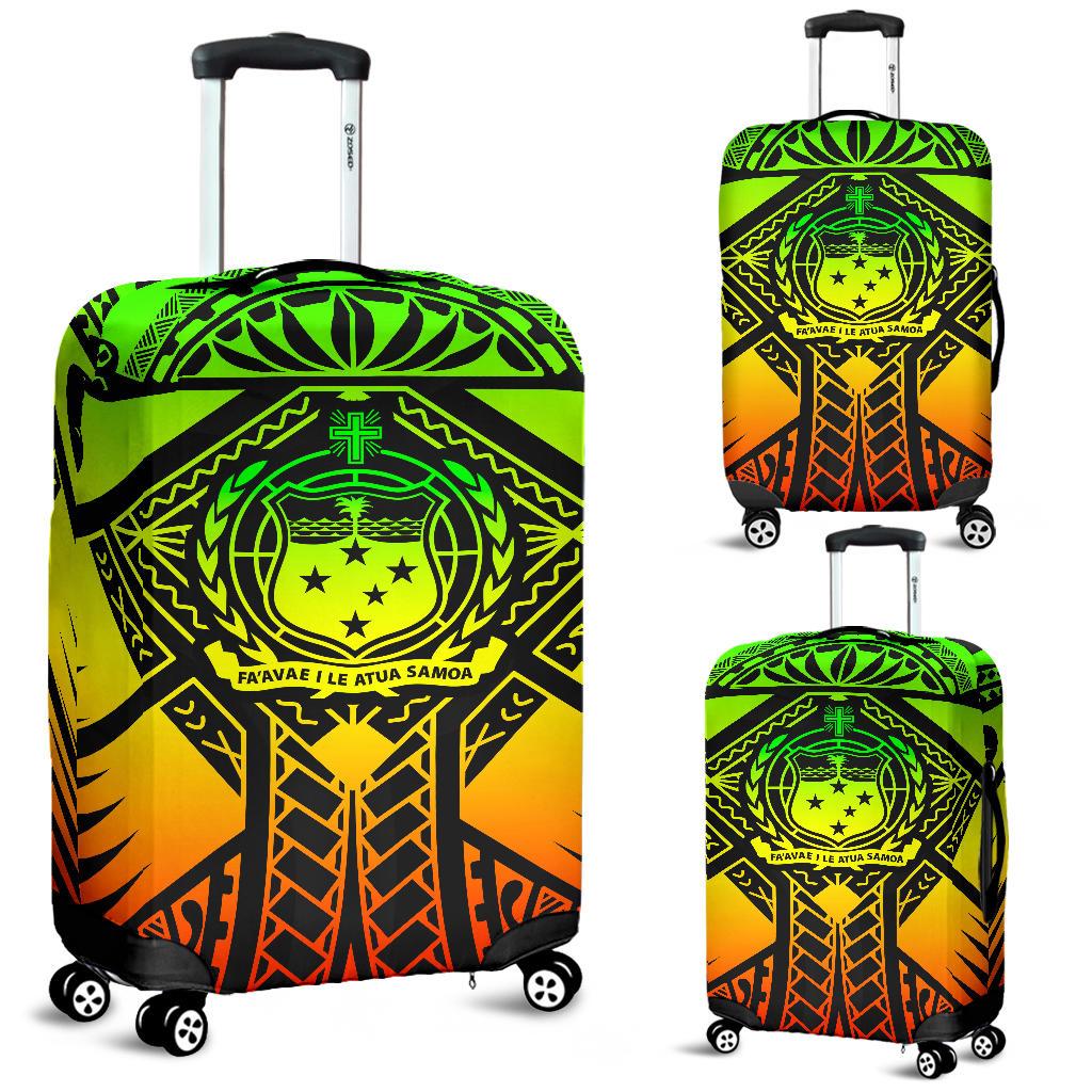 Samoa Polynesian Luggage Covers - Samoa Reggae Seal with Polynesian Tattoo - Polynesian Pride