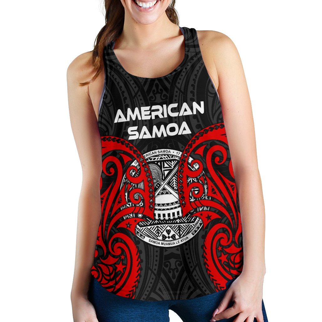 American Samoa Polynesian Women's Racerback Tank - American Samoan Spirit Red - Polynesian Pride