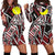 Palau Women's Hoodie Dress - Tribal Flower Special Pattern Red Color - Polynesian Pride