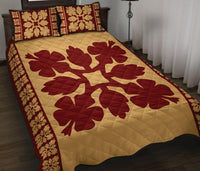 Hawaiian Quilt Pattern Hibiscus Quilt Bed Set - Polynesian Pride