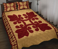 Hawaiian Quilt Pattern Flower Buds Quilt Bed Set - Polynesian Pride