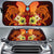 Guam Auto Sun Shade - Tribal Tuna Fish Auto Sun Shade Universal Fit Orange - Polynesian Pride