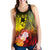 Tonga Women's Racerback Tank - Humpback Whale with Tropical Flowers (Yellow) - Polynesian Pride