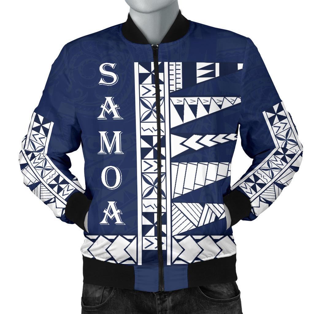 Samoa Polynesian Men's bomber Jacket Blue - Polynesian Pride
