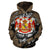 Polynesian Royal Coat of Arms Kanaka Map Hawaii Custom Hoodie Gold - Polynesian Pride