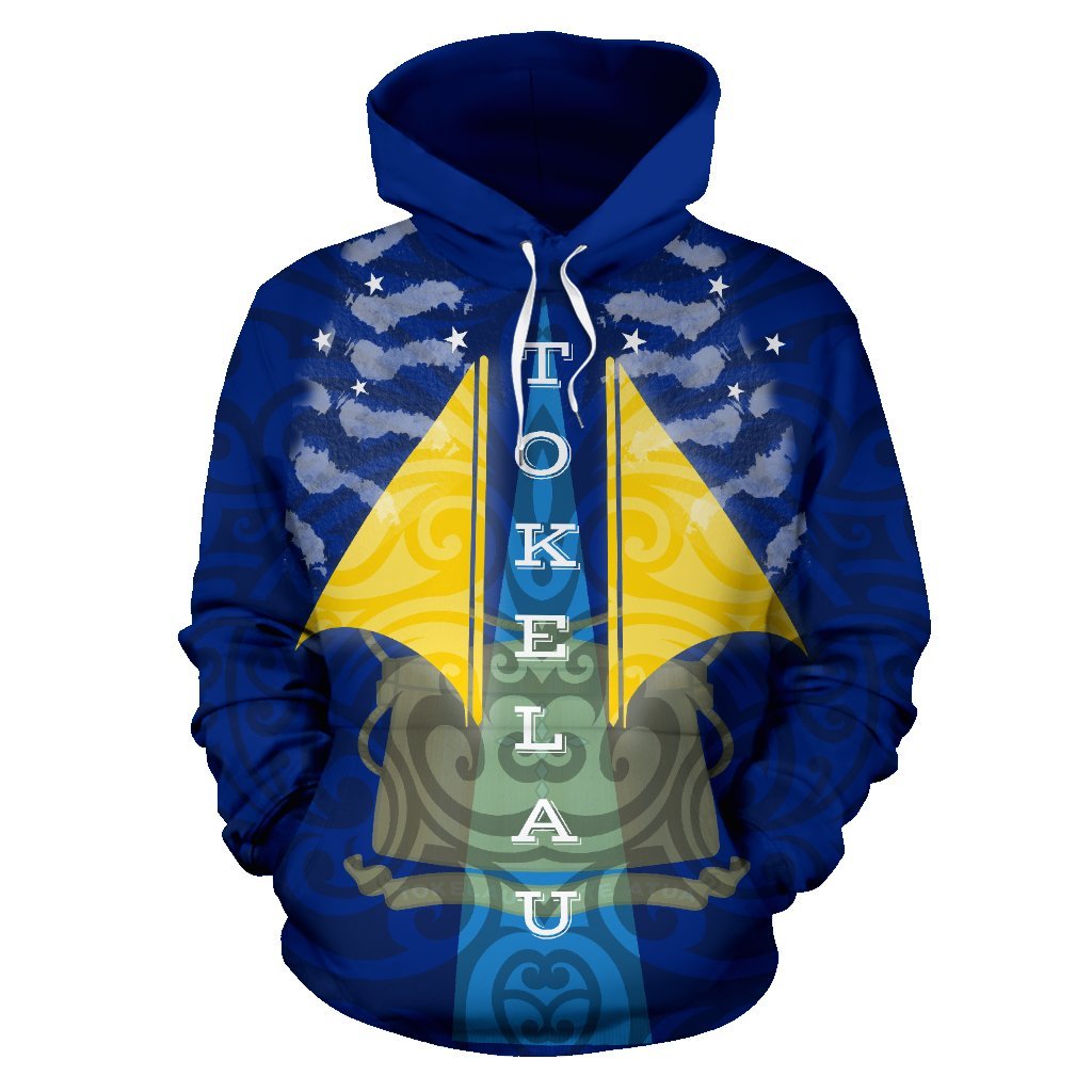 Tokelau All Over Hoodie Tokelau Flag Coat of Arms Design K9 - Polynesian Pride