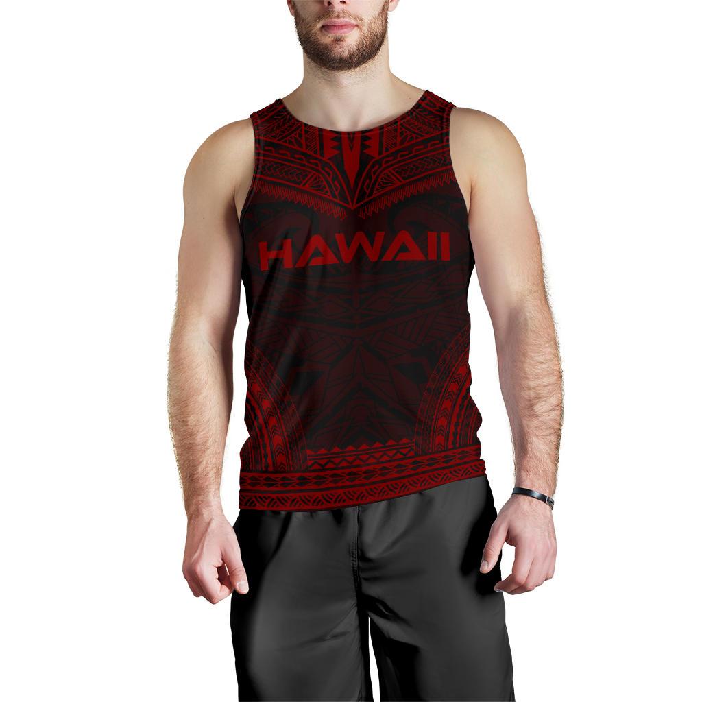 Hawaii Men's Tank Top - Polynesian Chief Red Version Red - Polynesian Pride