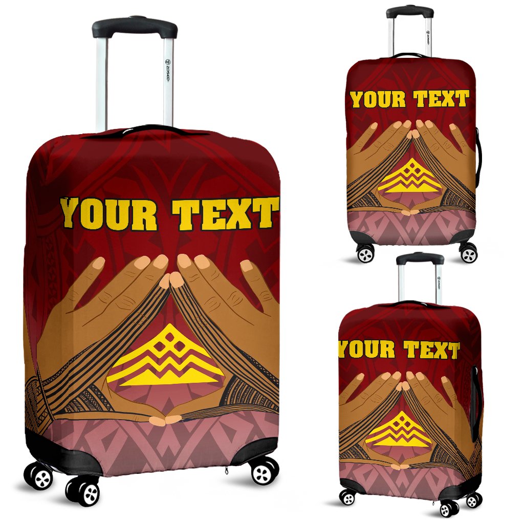 Hawaii Mauna Kea Custom Personalised Luggage Covers - Hand Sign Symbol Red - Polynesian Pride