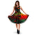 Northern Mariana Islands Polynesian Midi Dress - Turtle Hibiscus Reggae Women Reggae - Polynesian Pride