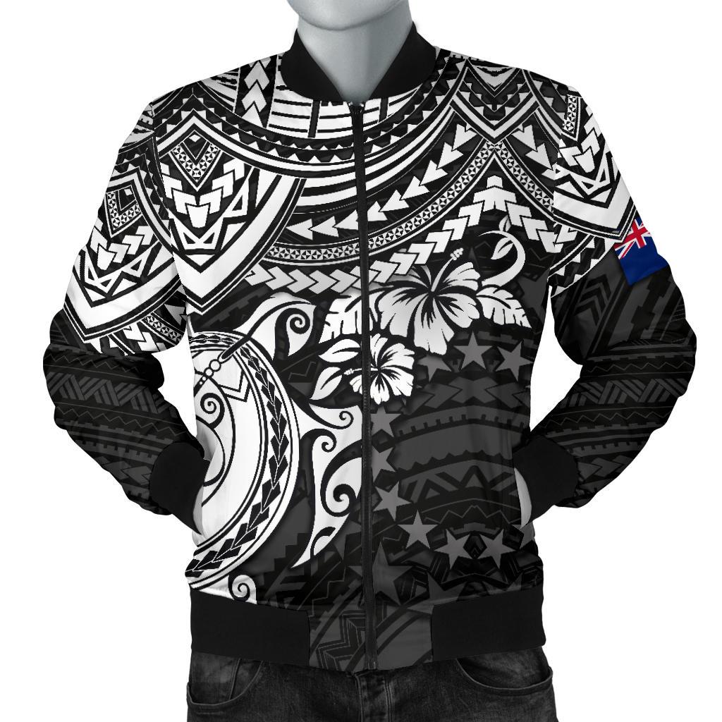 Cook Islands Polynesian Bomber Jacket (Men) - White Turtle White - Polynesian Pride