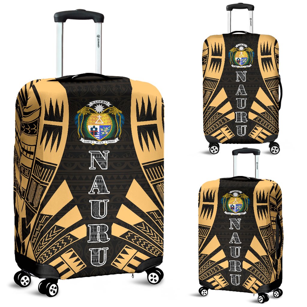 Nauru Luggage Cover - Polynesian Tattoo Gold Gold - Polynesian Pride