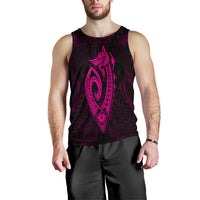 Hawaii Kakau Makau Fish Hook Kanaka Map Men's Tank Top Polynesian - Pink - Polynesian Pride
