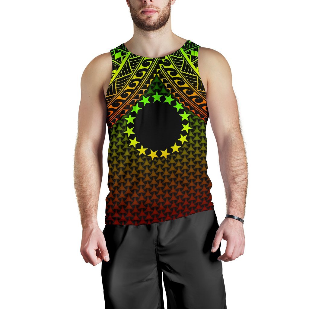 Polynesian Cook Islands Personalised Men's Tank Top - Reggae Vintage Polynesian Patterns - Polynesian Pride