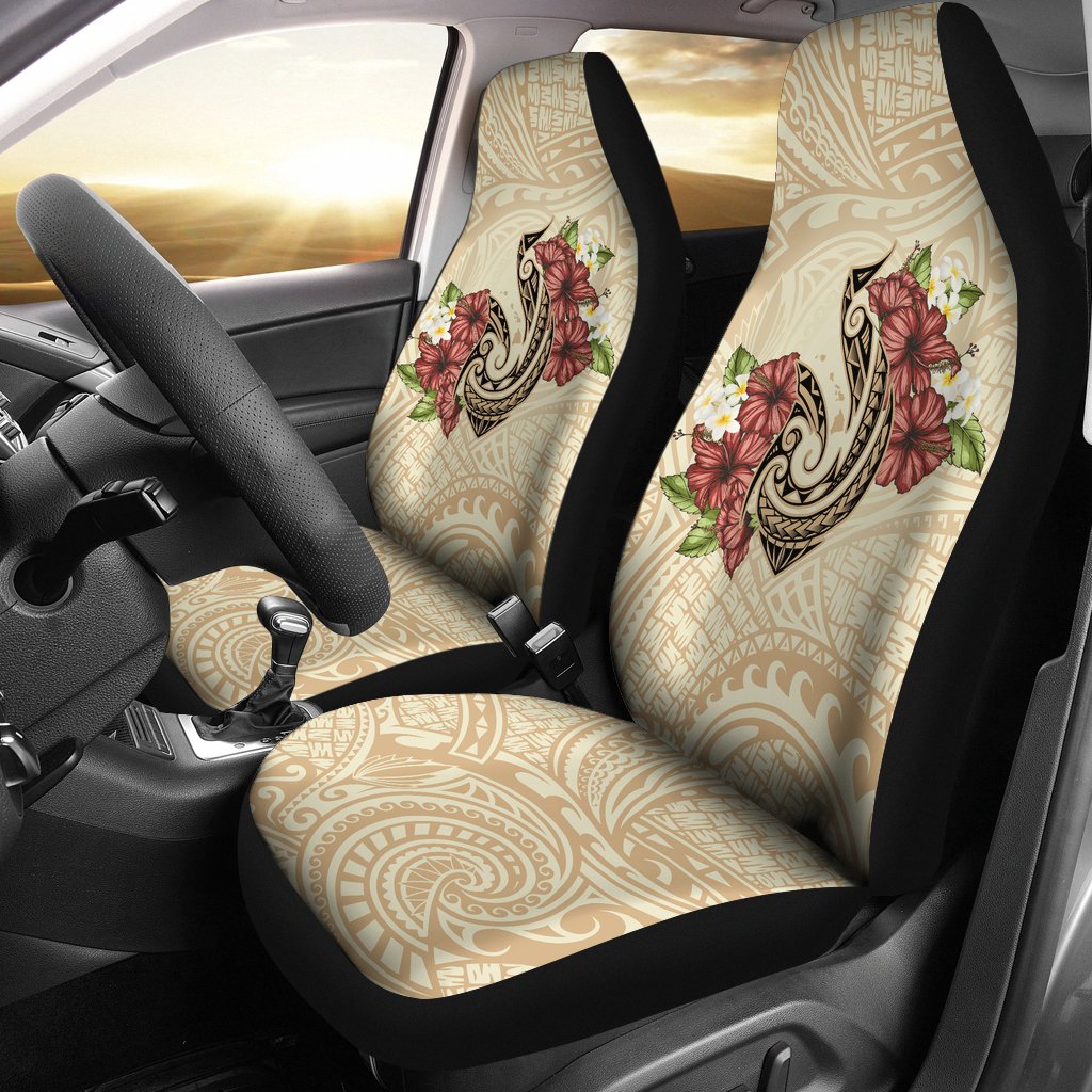 Hawaii Fish Hook Hibiscus Plumeria Polynesian Car Seat Covers - Polynesian Pride