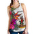 Vanuatu Women's Racerback Tank Polynesian Hibiscus White Pattern - Polynesian Pride