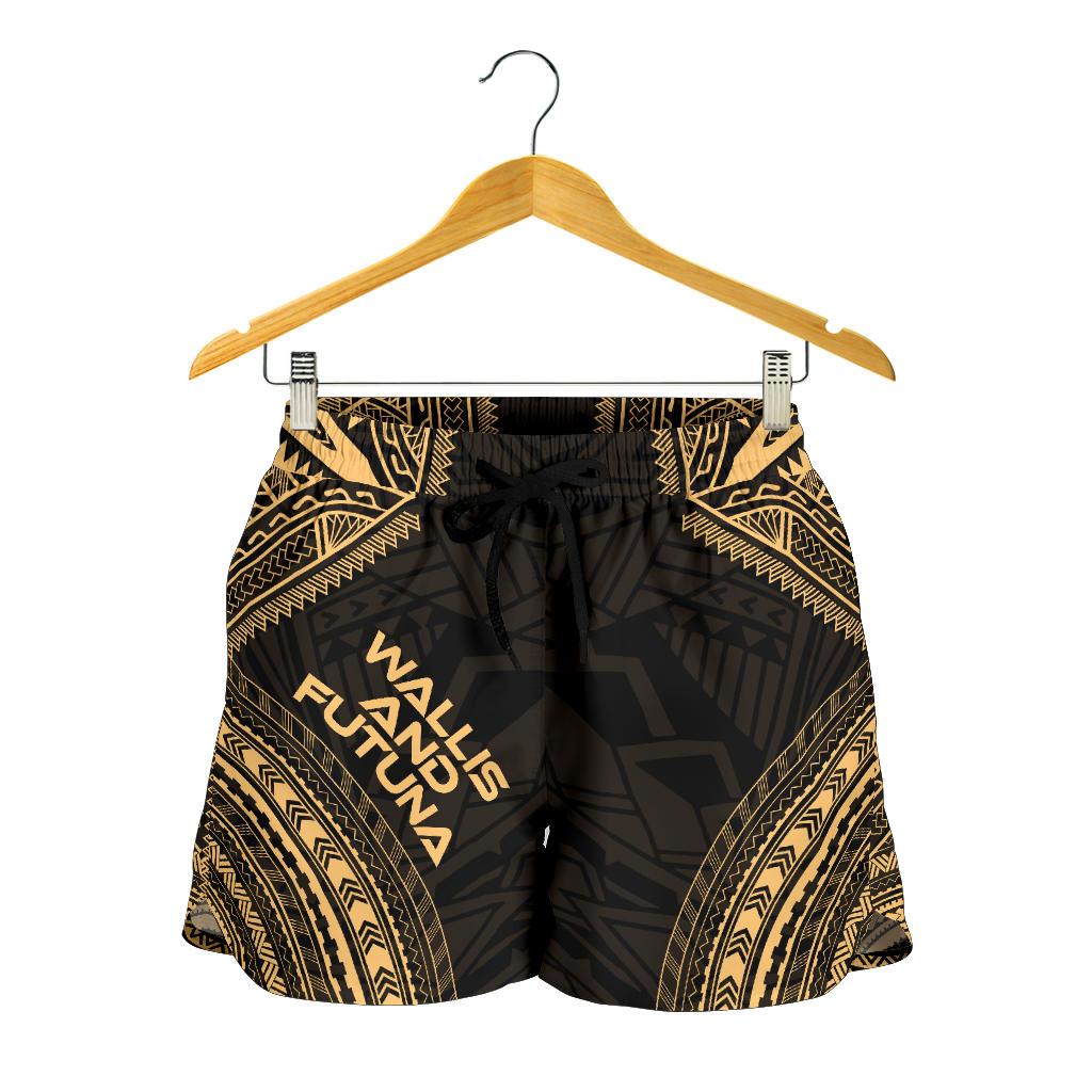 Wallis And Futuna Women's Shorts - Polynesian Chief Gold Version Women Gold - Polynesian Pride