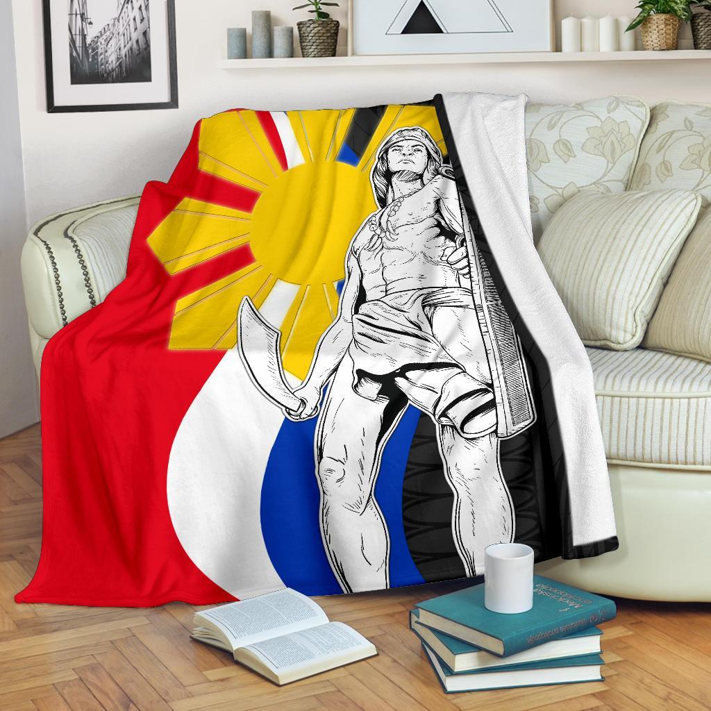 Philippines Premium Blanket - King Lapu - Lapu Polynesian Pattern White - Polynesian Pride