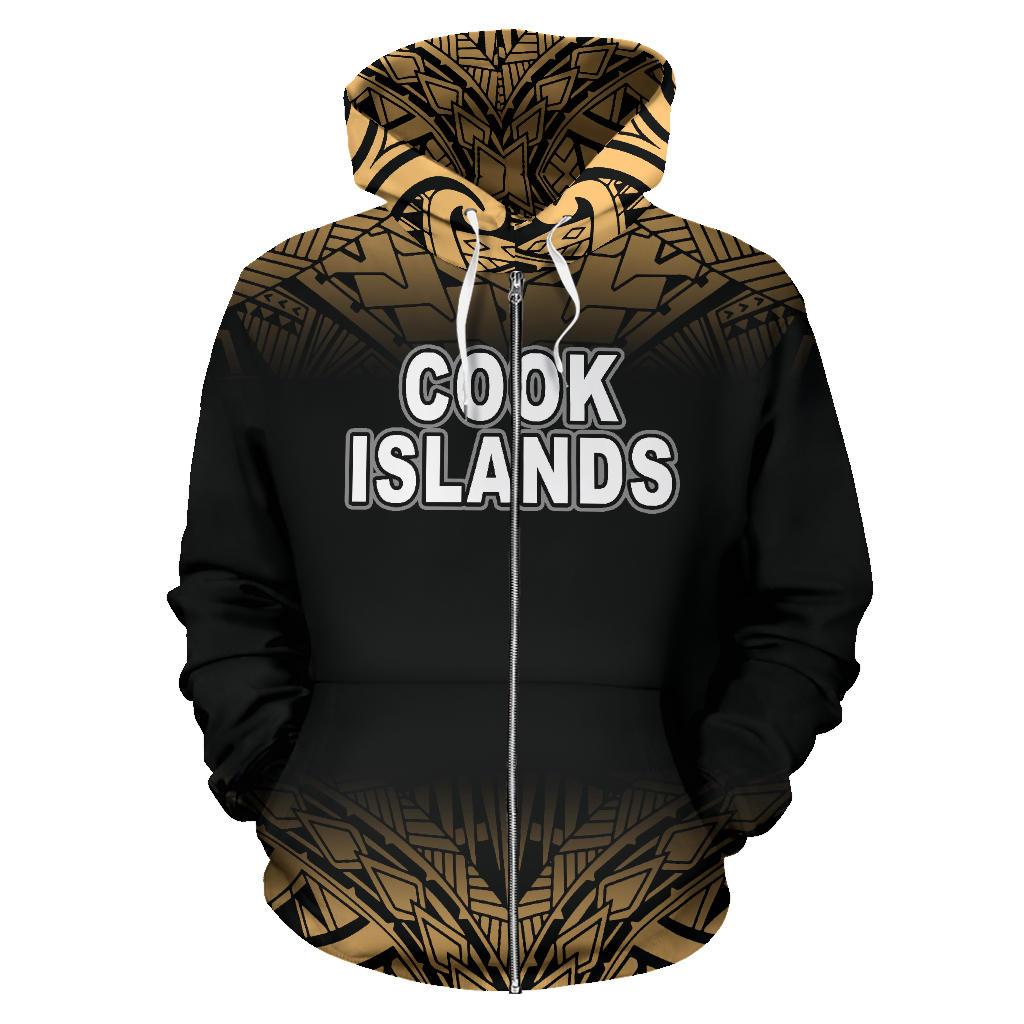 Cook Islands Polynesian Zip up Hoodie Fog Gold - Polynesian Pride