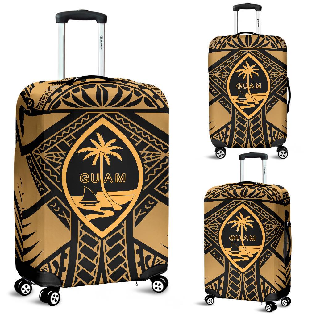 Guam Polynesian Luggage Covers - Guam Gold Seal with Polynesian Tattoo - Polynesian Pride