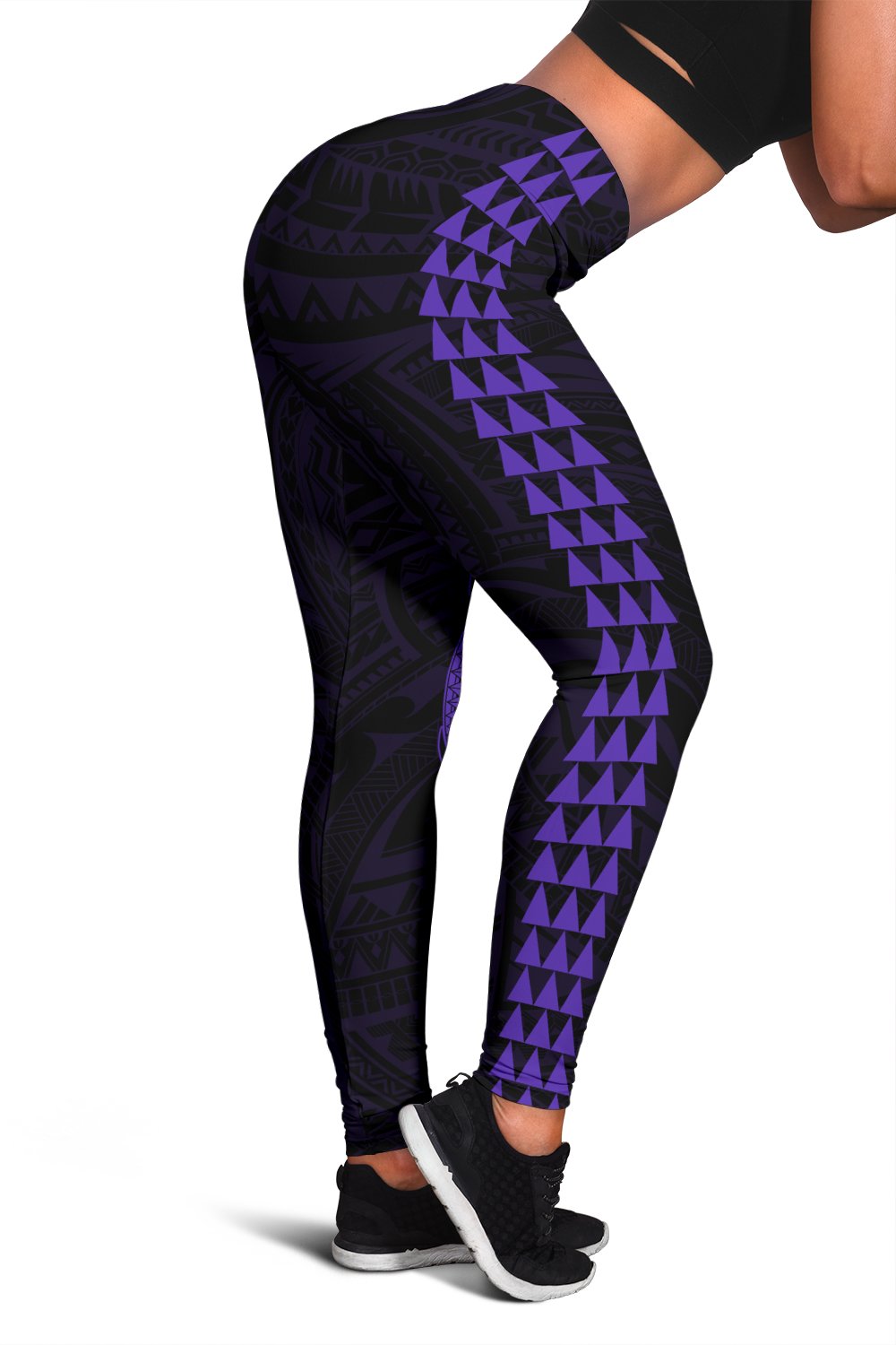 Hawaii Turtle Shark Polynesian Leggings - Purple Purple - Polynesian Pride