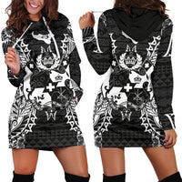 Tonga Polynesian Hoodie Dress Map Black Black - Polynesian Pride