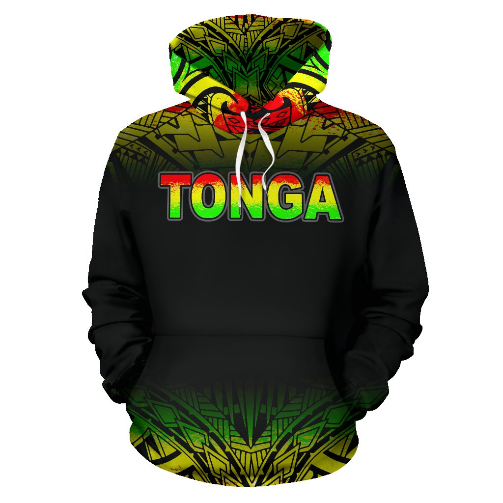 Tonga Polynesian All Over Hoodie Reggae Fog - Polynesian Pride