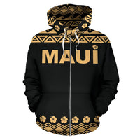 Maui All Over Zip up Hoodie Polynesian Turtle Hoodie - Polynesian Pride