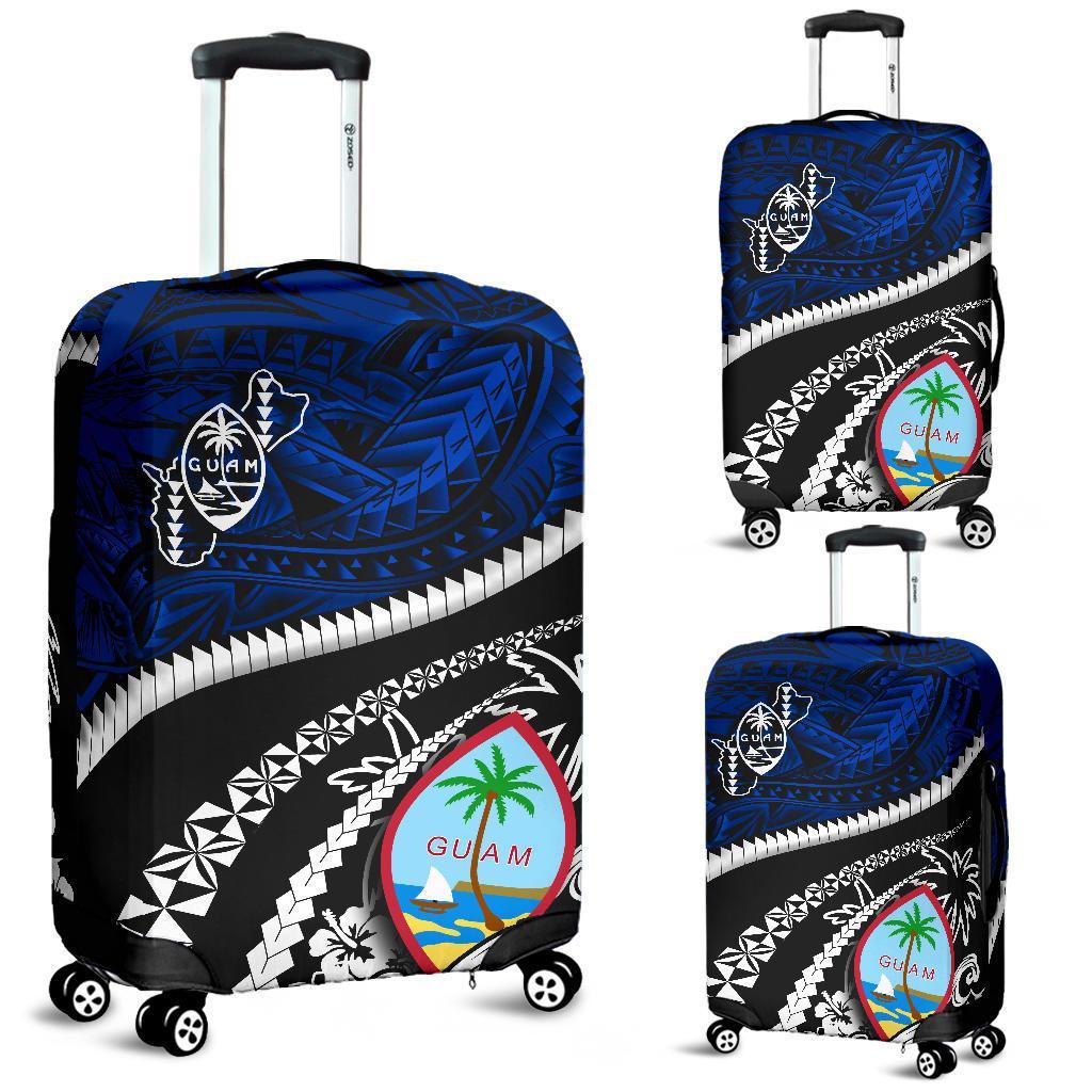 Guam Luggage Covers Polynesian Shark Tattoo Blue - Polynesian Pride