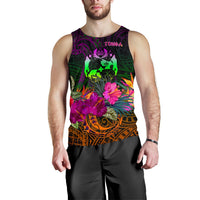 Tonga Polynesian Men's Tank Top - Summer Hibiscus - Polynesian Pride