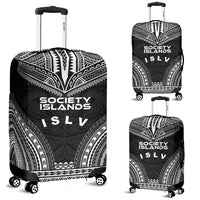 Society Islands Polynesian Chief Luggage Cover - Black Version Black - Polynesian Pride