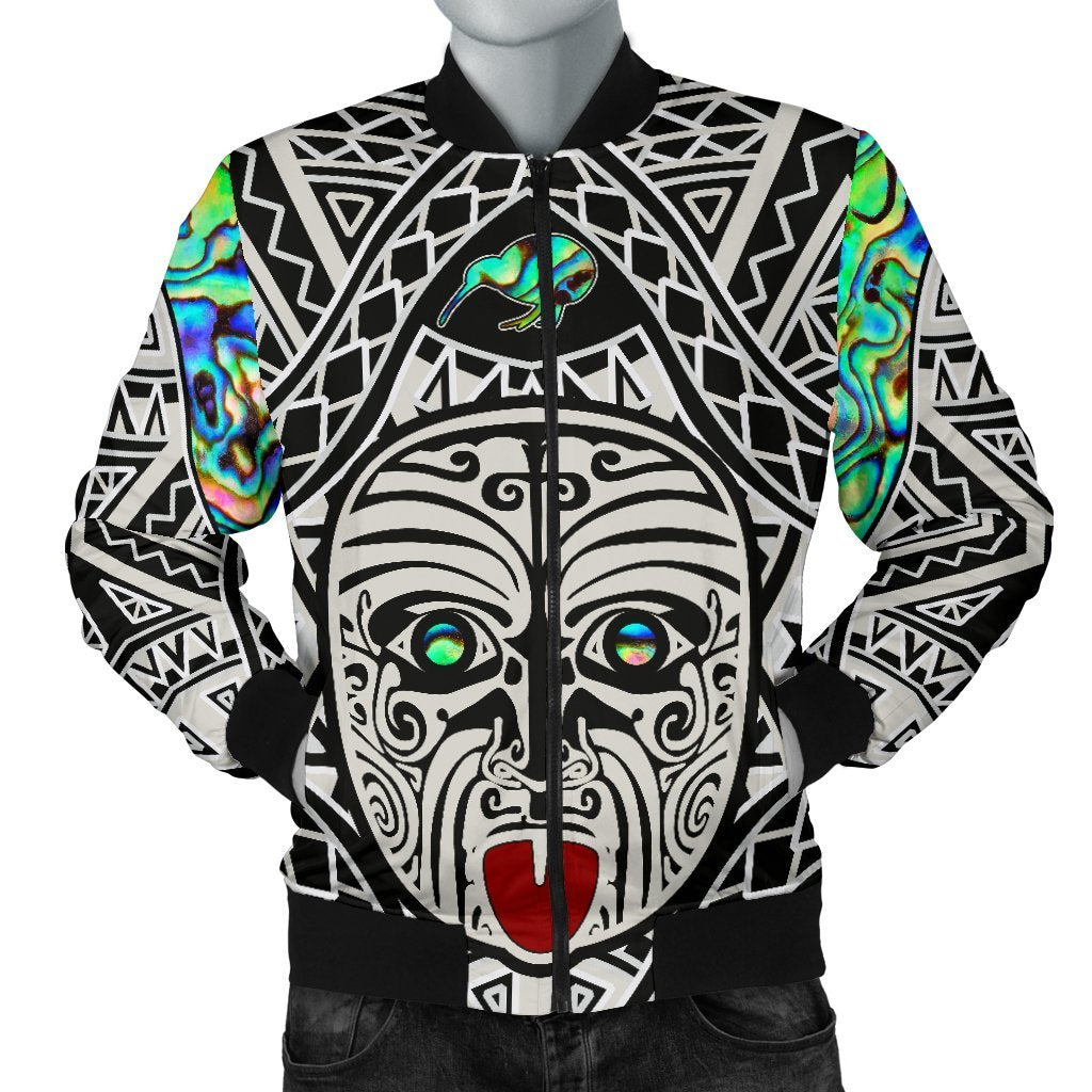 Integrity Maori Ta Moko Men Bomber Jacket Kiwi and Paua Art - Polynesian Pride