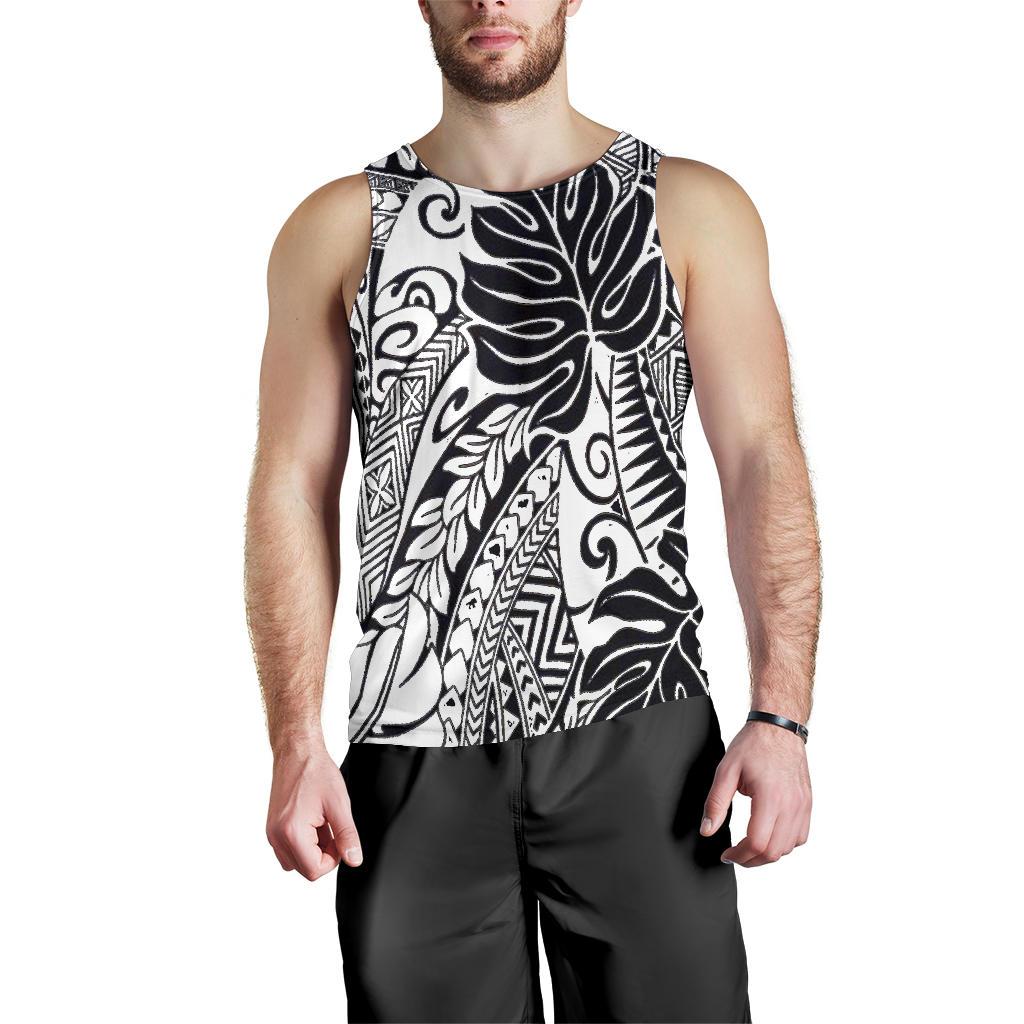 Polynesian Men Tank Top 53 Black-White - Polynesian Pride