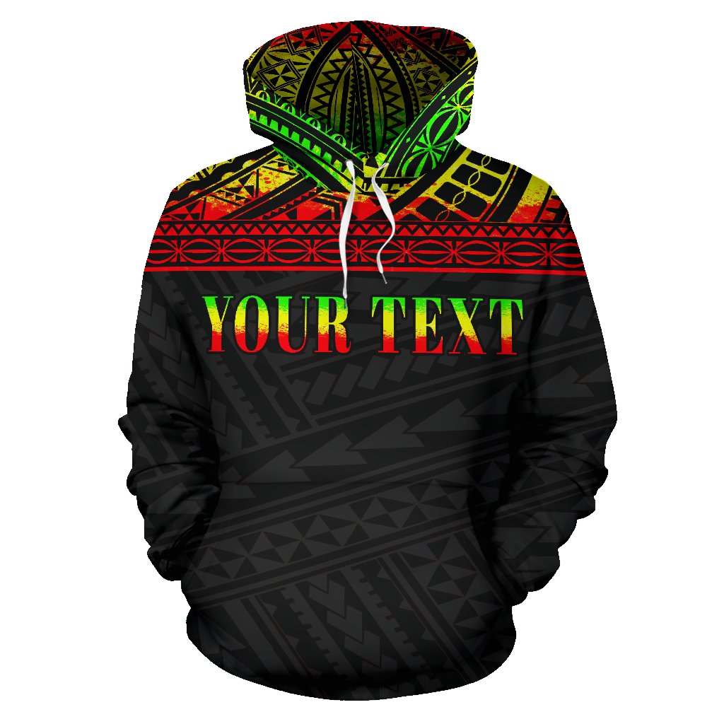 New Caledonia Polynesian All Over Custom Hoodie Reggae Horizontal Style - Polynesian Pride