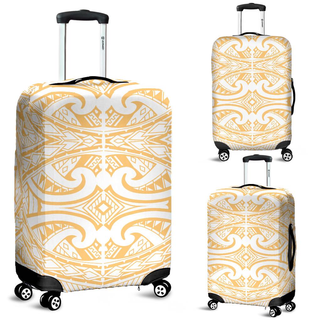 Polynesian Luggage Cover 24 White-Gold - Polynesian Pride